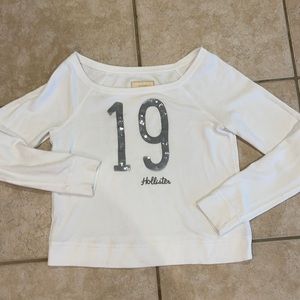 Hollister Women’s White Crewneck hoodie sweatshirt